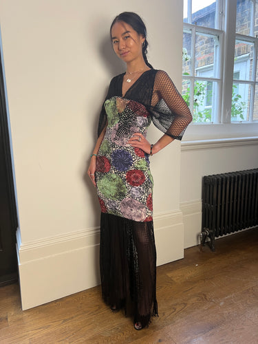 ARCHIVE - 1990s Jean Paul Gaultier Floral Fisherman's Mesh Dress
