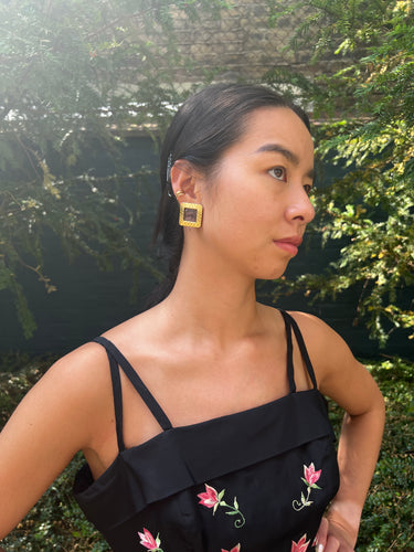 1991 Chanel Documented Purple Gripoix Earrings