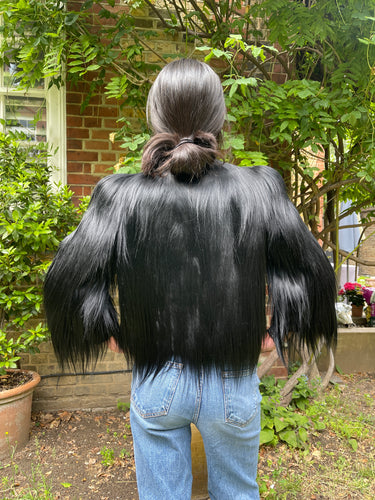 ARCHIVE - 1930s Black Colobus Fur Jacket with Ornamental Buckle