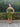 1960s Green Velvet and Satin Rose Print Dress