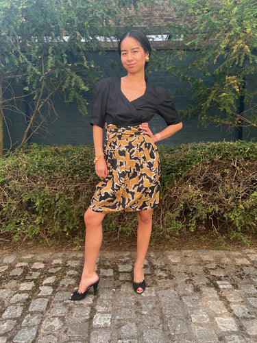 1980s Guy Laroche Novelty Horse Print Cotton Dress