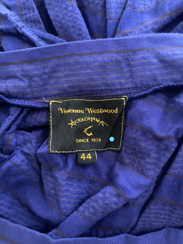 2000s Vivienne Westwood Anglomania Purple Stripe Bustle Skirt