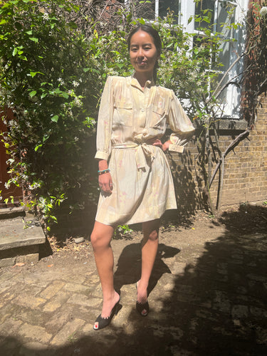 1970s Ted Lapidus Silk Shirt Dress