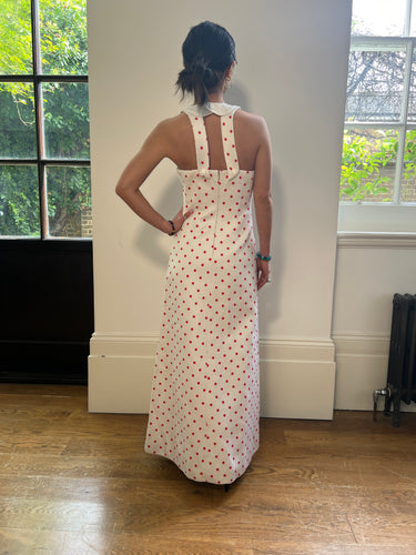 ARCHIVE - 1970s André Courrèges Haute Couture Polka Dot Cotton Dress