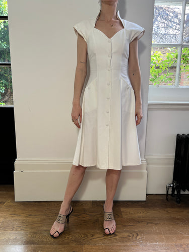 ARCHIVE - 1990s Catherine Walker Chelsea Design Co White Cotton Dress