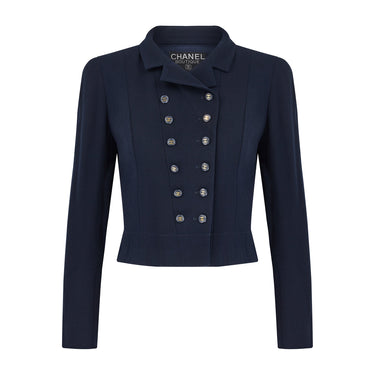 ARCHIVE - 1995 Chanel Navy and Cream Dress and Jacket Suit