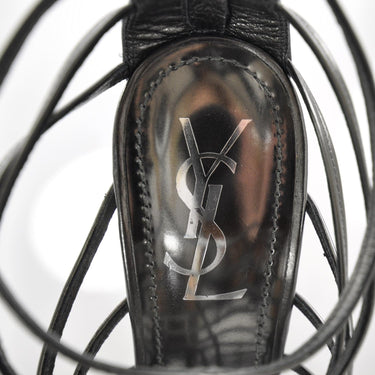 2009 Runway Documented Saint Laurent Silver Leather Cage Boots