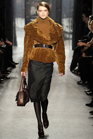 2009 Donna Karan Brown Chenille Shawl Coat