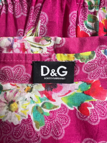 2000s D&G Pink Floral Cotton Shirt Dress