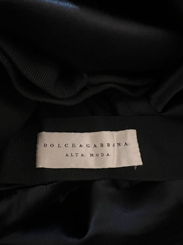 2010s Dolce & Gabbana Alta Moda Navy Dress with Flared Sleeves