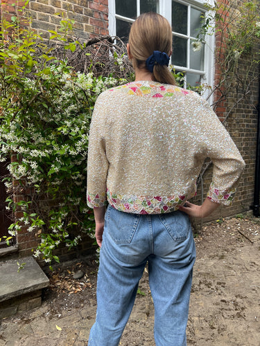 ARCHIVE - 1960s Iridescent Sequin and Beaded Cardigan