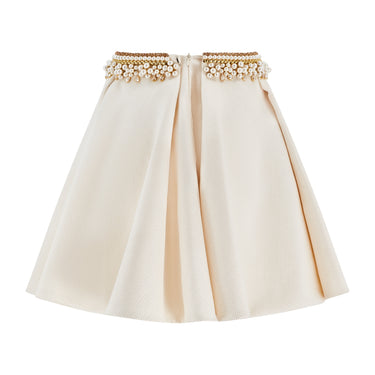 2016 Maison Lilly Ibrahim Couture Textured Gold and Cream Skirt and Top Set