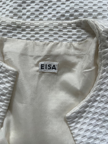 1960s Eisa Balenciaga Haute Couture White Cotton Dress Suit