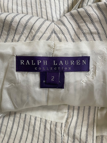 2003 Ralph Lauren Collection Runway Pinstripe Skirt with Braces