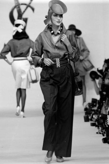 ARCHIVE - 1982 Yves Saint Laurent Runway Documented Blue and Green Belt