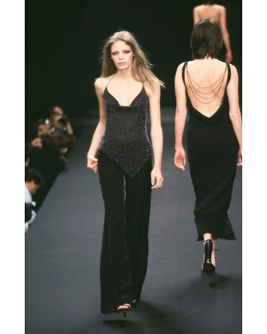 ARCHIVE - 1997 Runway Documented Richard Tyler Navy Slip Dress