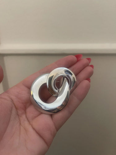 ARCHIVE - 1970s Christian Dior Silver Intertwined Circles Brooch