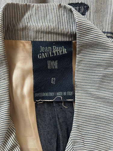 1988 Jean Paul Gaultier Cotton Jacket with Lace Eagle Appliqué