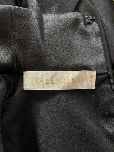 2007 Valentino Runway Documented Black Silk Dress with Art Deco Buckle