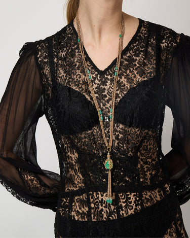 ARCHIVE - 1960s French Couture Quadruple Chain Oriental Style Necklace