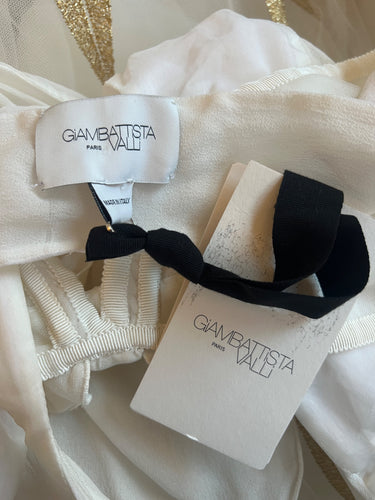 ARCHIVE - 2023 Giambattista Valli Runway Bow Bodice White Dress with Tulle Skirt