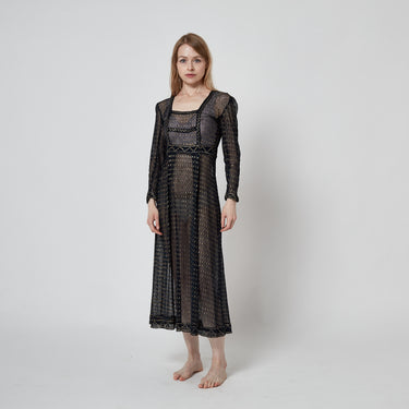 Pre 1920s Egyptian Black Hammered Metal Assiut Dress