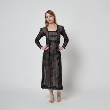 Pre 1920s Egyptian Black Hammered Metal Assiut Dress