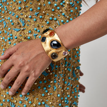 ARCHIVE - 1970s Kenneth Jay Lane Jewelled Gold Cuff