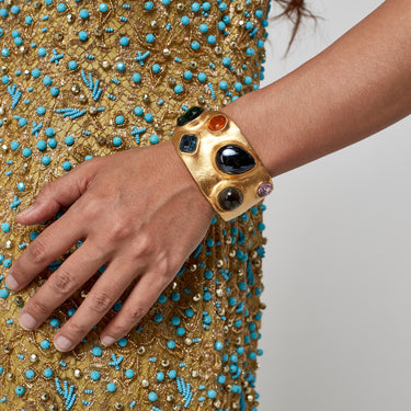 ARCHIVE - 1970s Kenneth Jay Lane Jewelled Gold Cuff