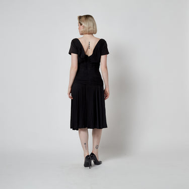 1950’s Ceil Chapman Black Crepe Crossover Dress