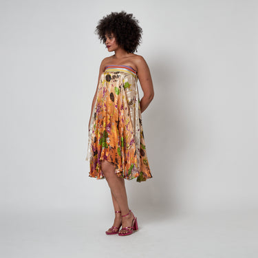 2013 Jean Paul Gaultier Runway Documented Silk Floral Print Dress