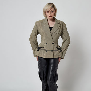 1988 Jean Paul Gaultier Cotton Jacket with Lace Eagle Appliqué