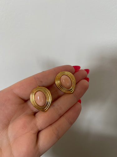 1970s Lanvin Faux Coral and Gold Earrings