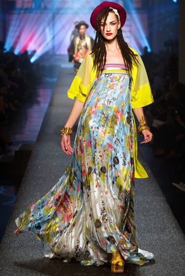 2013 Jean Paul Gaultier Runway Documented Silk Floral Print Dress