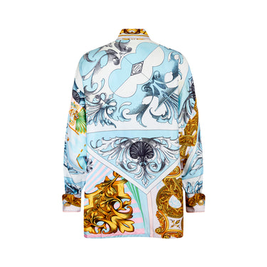 1992 Gianni Versace Runway Documented Baroque Print Silk Shirt