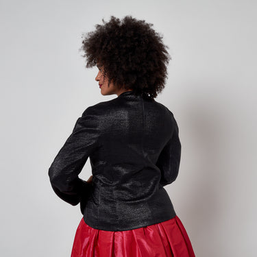 2009 Christian Dior Metallic Black Bar Jacket with Bow Front