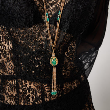 ARCHIVE - 1960s French Couture Quadruple Chain Oriental Style Necklace