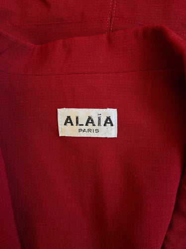 ARCHIVE - Fall 1988 Documented Alaia Red Corset Style Jacket