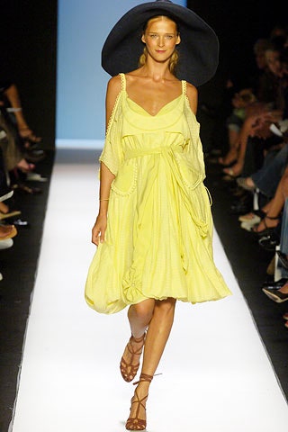 2006 Zac Posen Runway Documented Yellow Silk Dress