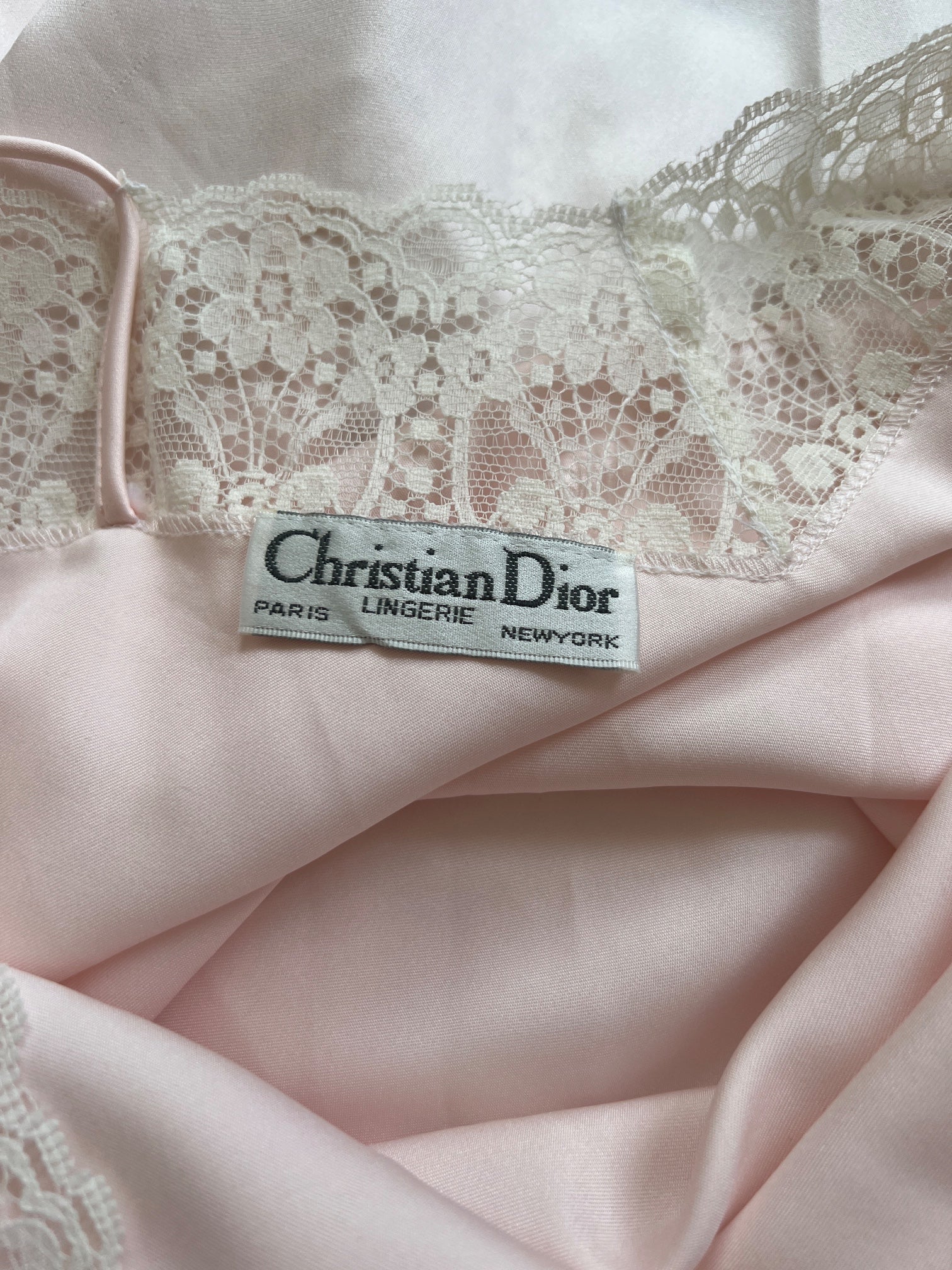 ARCHIVE - 1990s Christian Dior Pink and Lace Slip Dress CIRCA VINTAGE ARCHIVE - 1990s Christian Dior Pink and Lace Slip Dress CIRCA VINTAGE