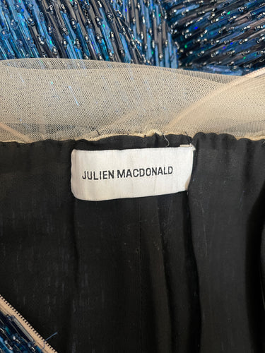 2013 Julien Macdonald Runway Documented Electric Blue Beaded Dress