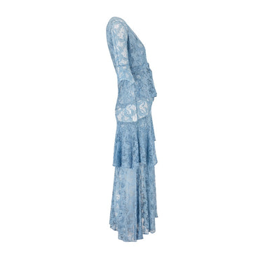 ARCHIVE - 1930s Blue Lace Maxi Dress and Jacket