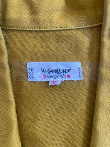1990s Yves Saint Laurent Mustard Cotton Safari-Style Jacket