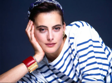 1986 Chanel Blue White Breton Striped Knit Dress