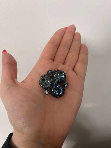 ARCHIVE - 1950s Christian Dior by Mitchel Maer Blue Crystal Brooch