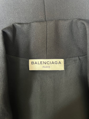 2014 Balenciaga Black Wool Tuxedo Waistcoat Jacket