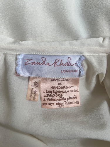 1970s Zandra Rhodes Cream Blouse with Removable Ruffle Collar