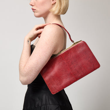 1960s Red Leather Bag by Riviera