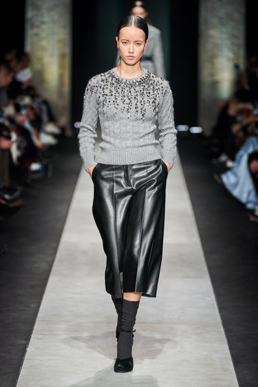 ARCHIVE - 2020 Ermanno Scervino Grey Alpaca Wool Jewelled Jumper