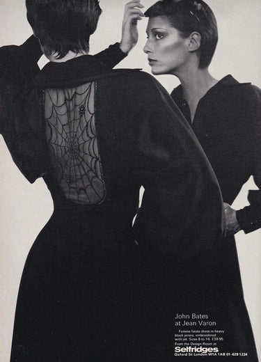 ARCHIVE - 1973 Jean Varon Documented Sheer Cobweb Bust Spider Beaded Dress